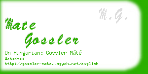 mate gossler business card